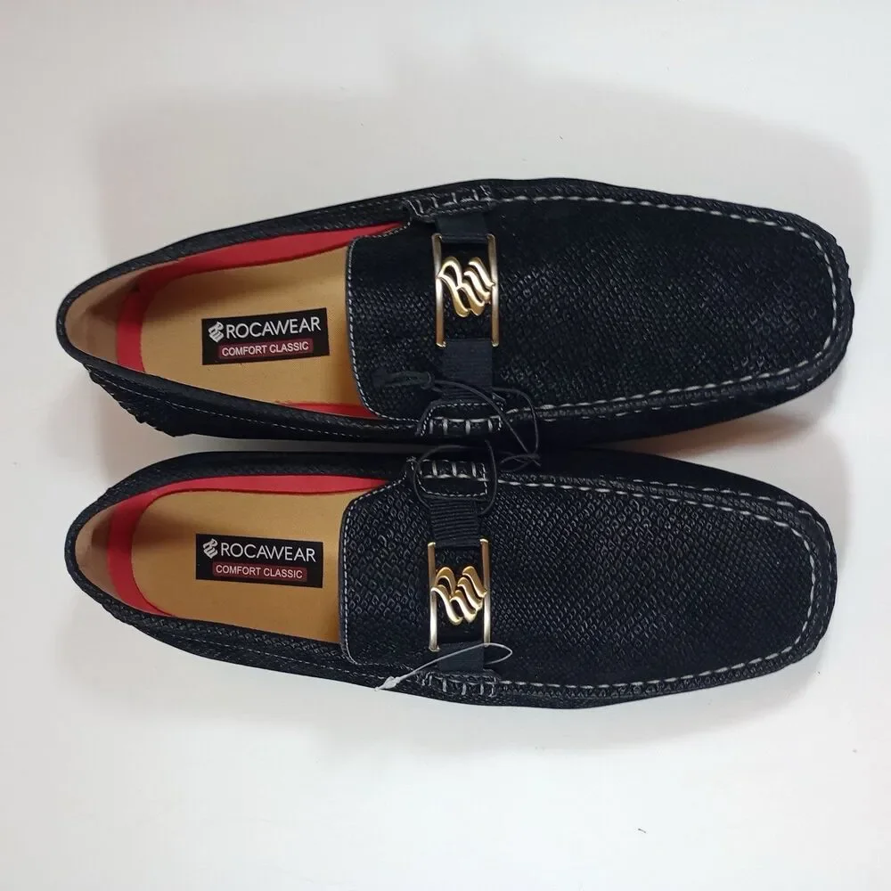 NEW Rocawear Dwight Black Slip On Loafers Oxfords Shoe Men 10.5 House dress